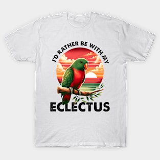 Parrot Vintage I'd Rather Be With My Eclectus Parrot Bird T-Shirt